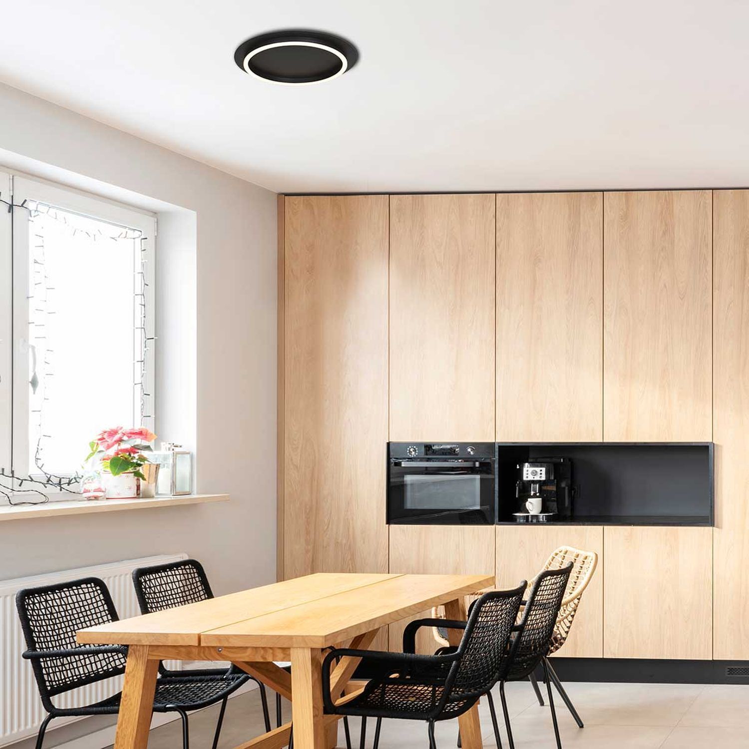 Drinnen, Innenarchitektur, Holzpaneele, Tabelle, Esstisch