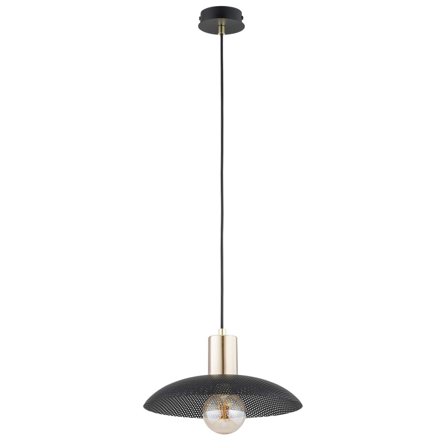 Lampe à suspendre métal Ø 30 cm H : max. 100 cm Noir or E27