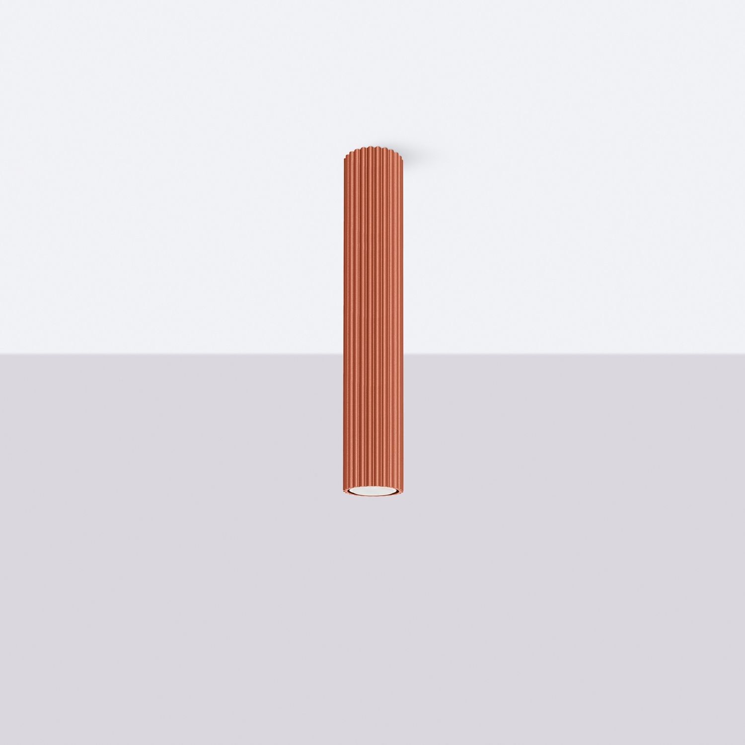Lampe de plafonnier étroite Ø 6,5 cm H : 40 cm Rouge Moderne Aluminium
