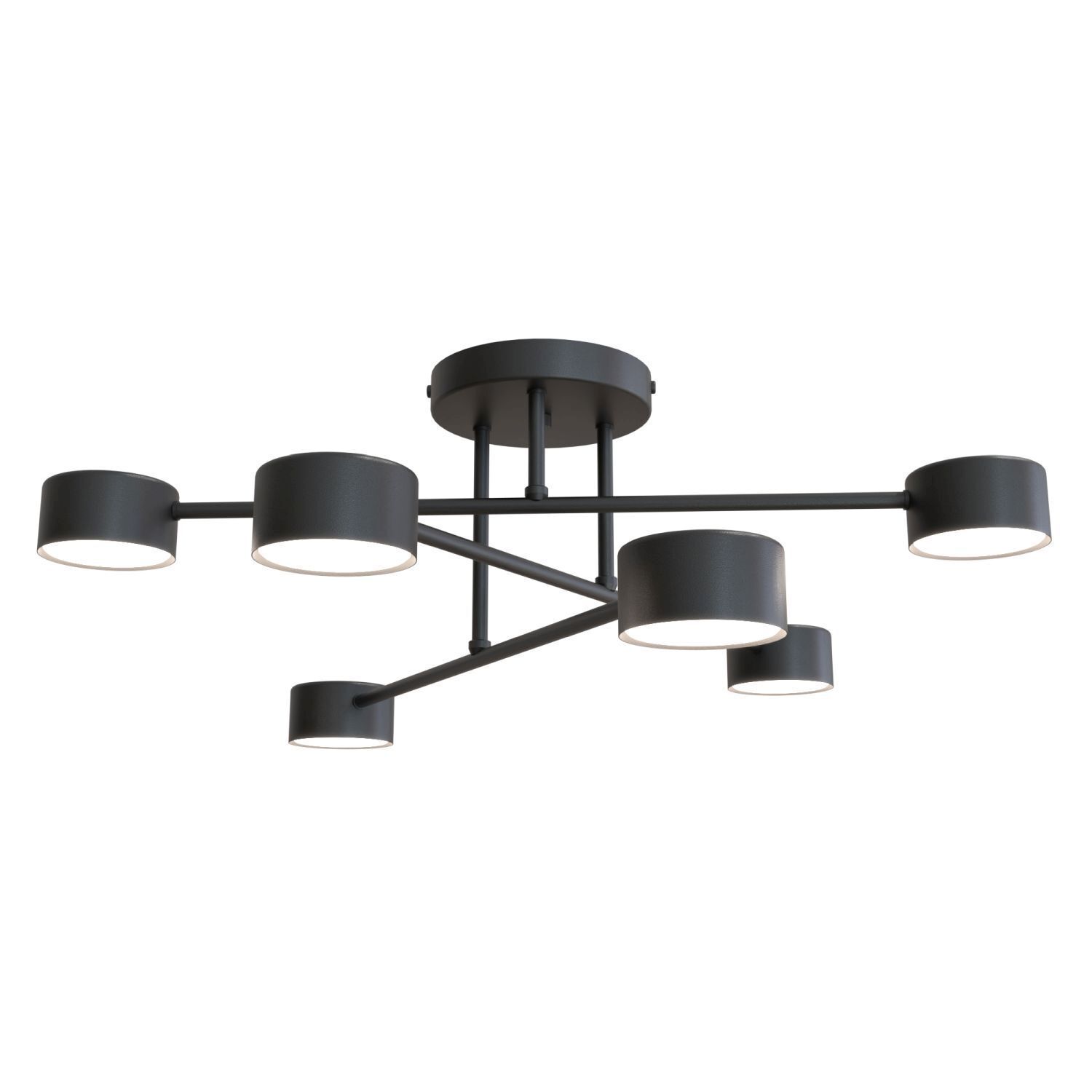 Plafonnier noir métal accentué GX53 L:60 cm Deckenleuchte, Deckenventilator, Gerät, Elektrisches Gerät, Leuchte