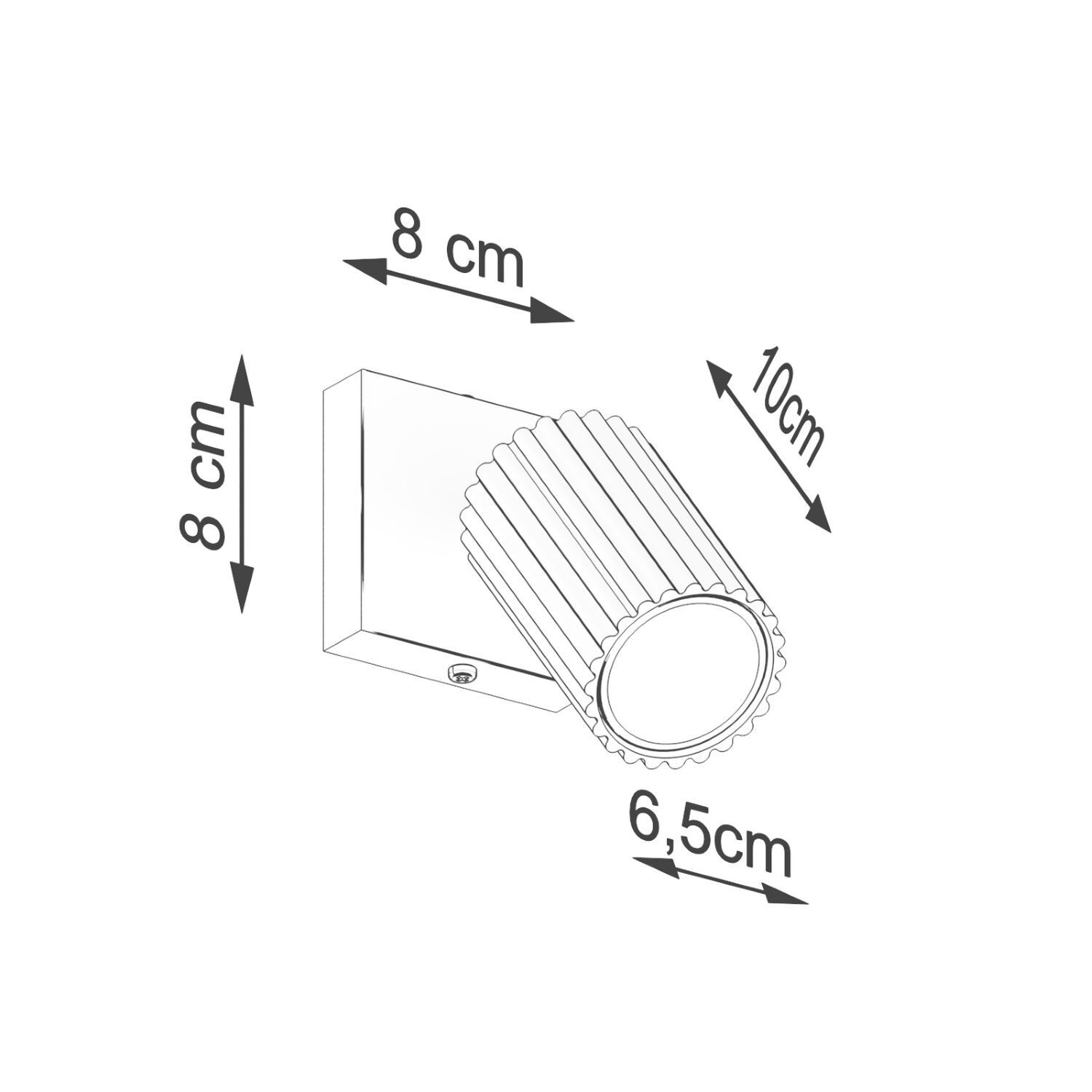 Wandspot GU10 B: 8 cm klein Rot schwenkbar Modern Aluminium