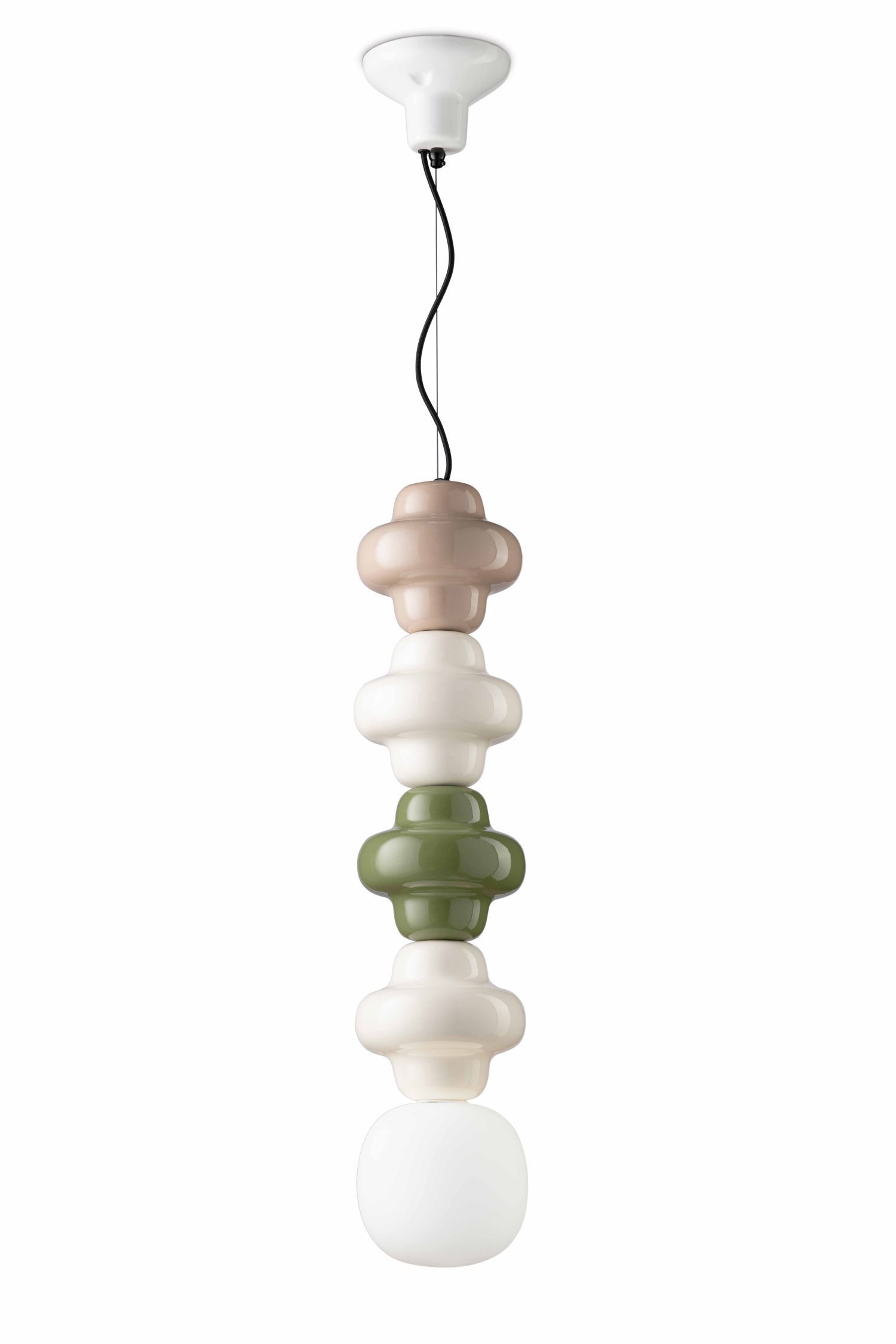 Lampe à suspendre céramique verre E14 multicolore blanc design rétro