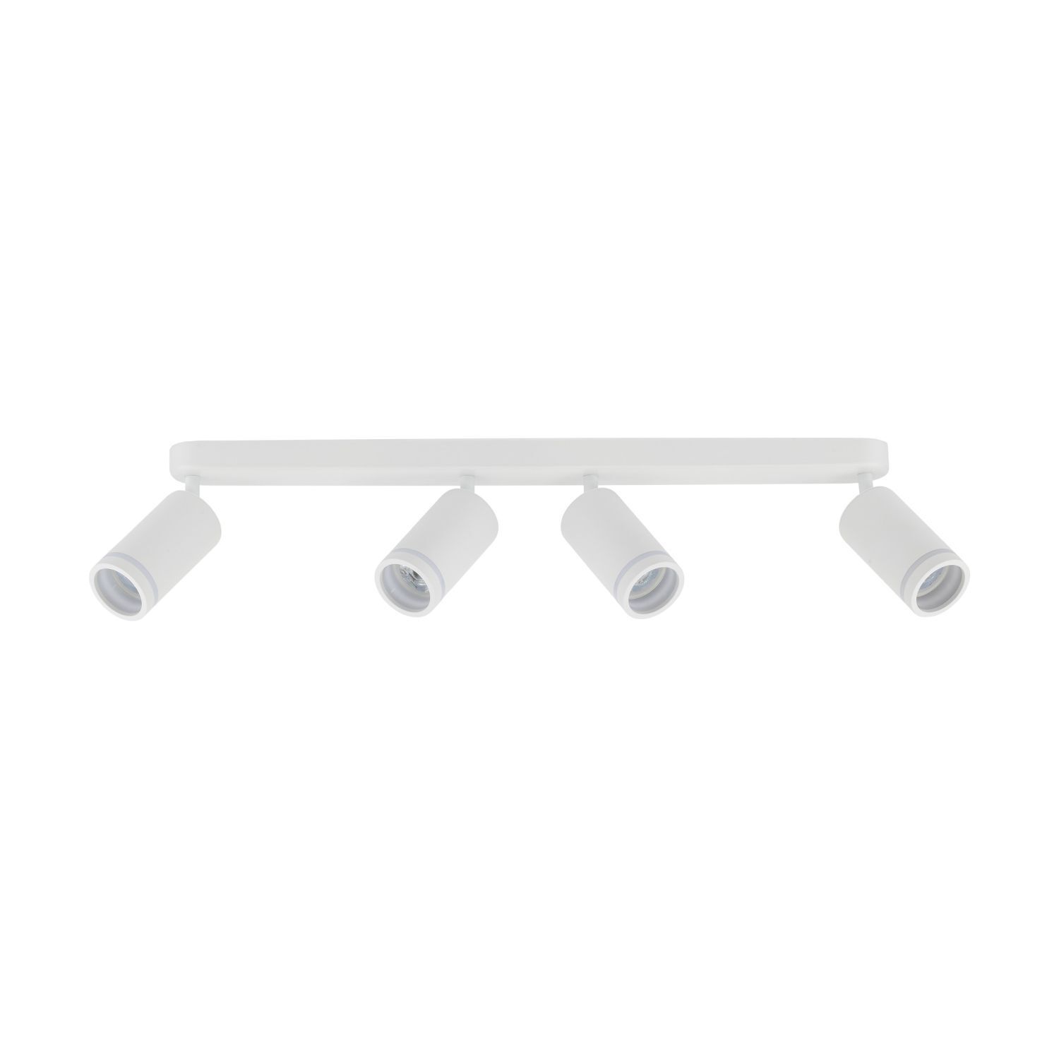 Plafonnier blanc 4 flammes 74 cm long métal GU10