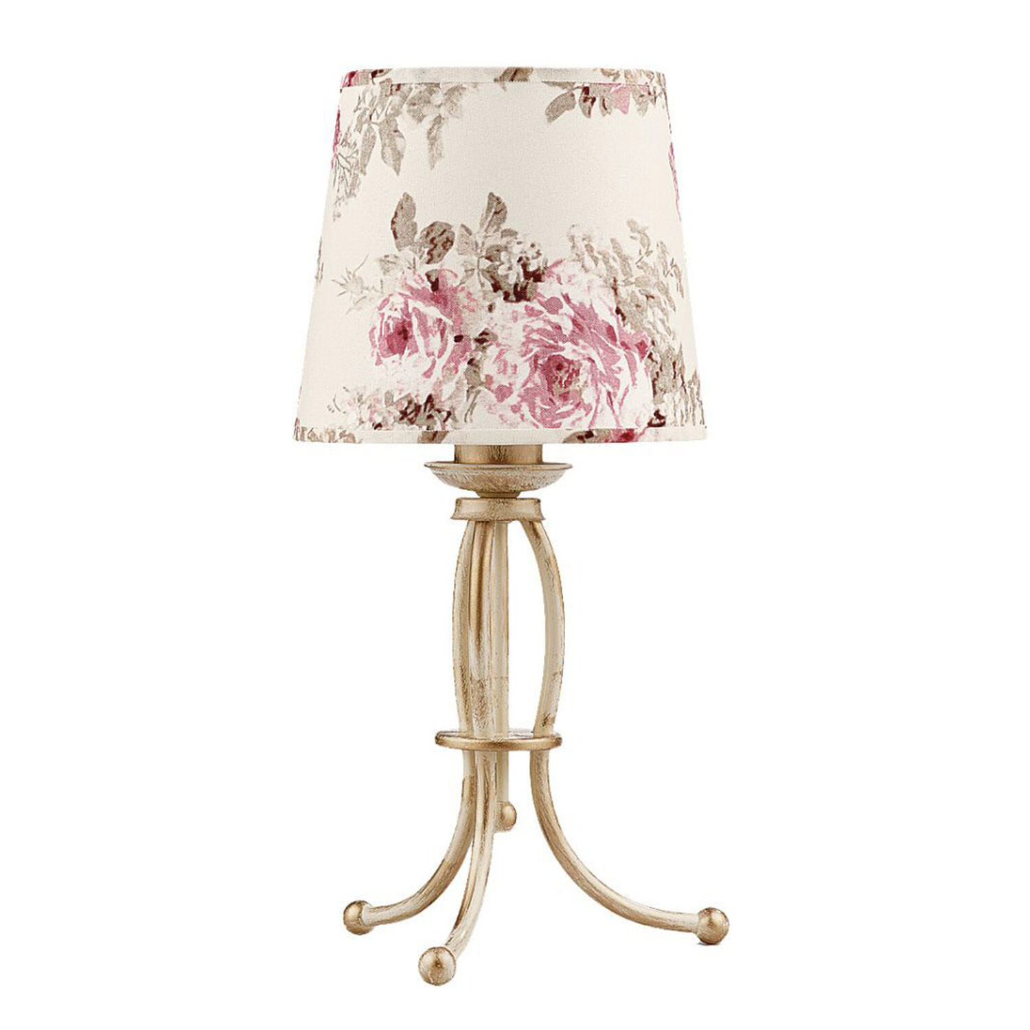 Lampe de table CRINE Shabby Chic 42cm fleurs