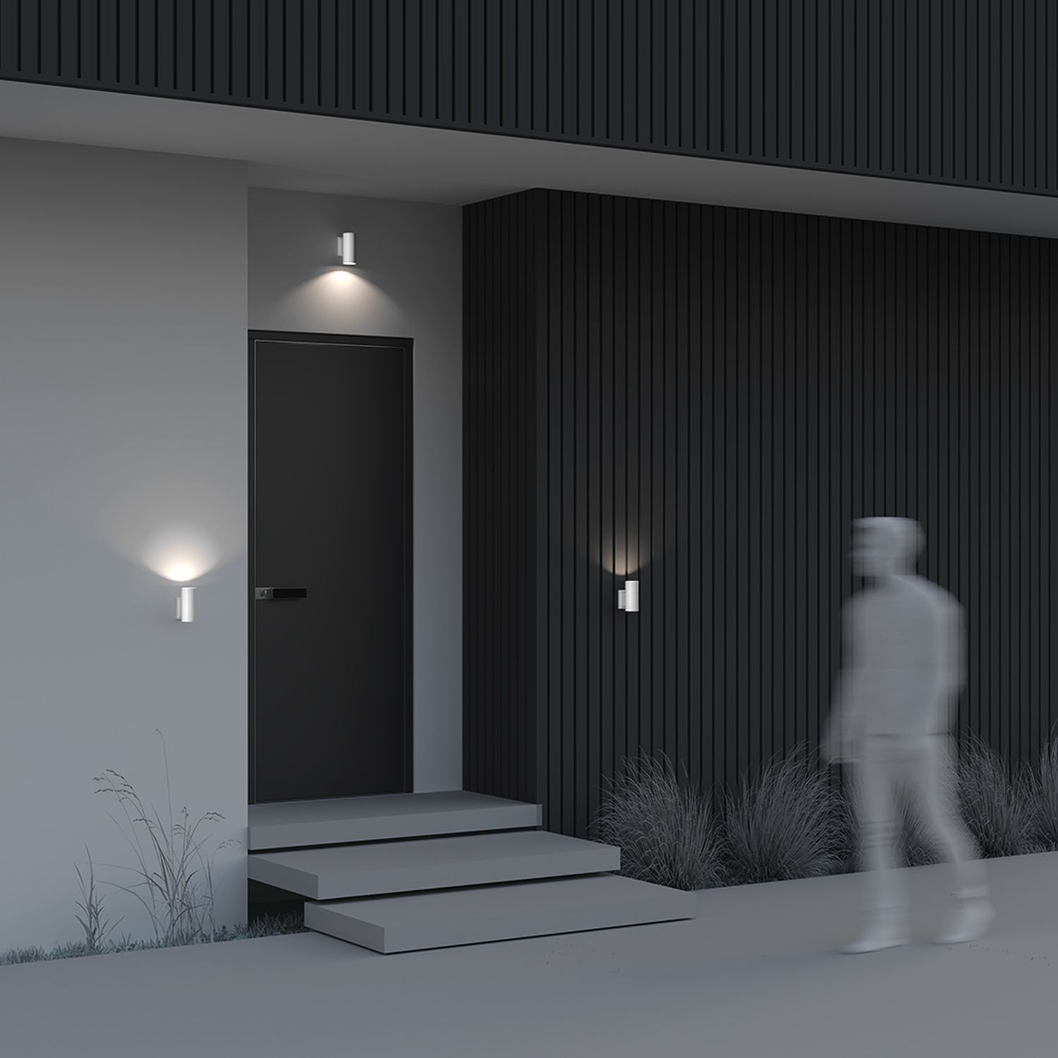 Wandleuchte außen Aluminium Glas 14,4 cm hoch IP54 Weiß Drinnen, Innenarchitektur, Beleuchtung, Holzpaneele