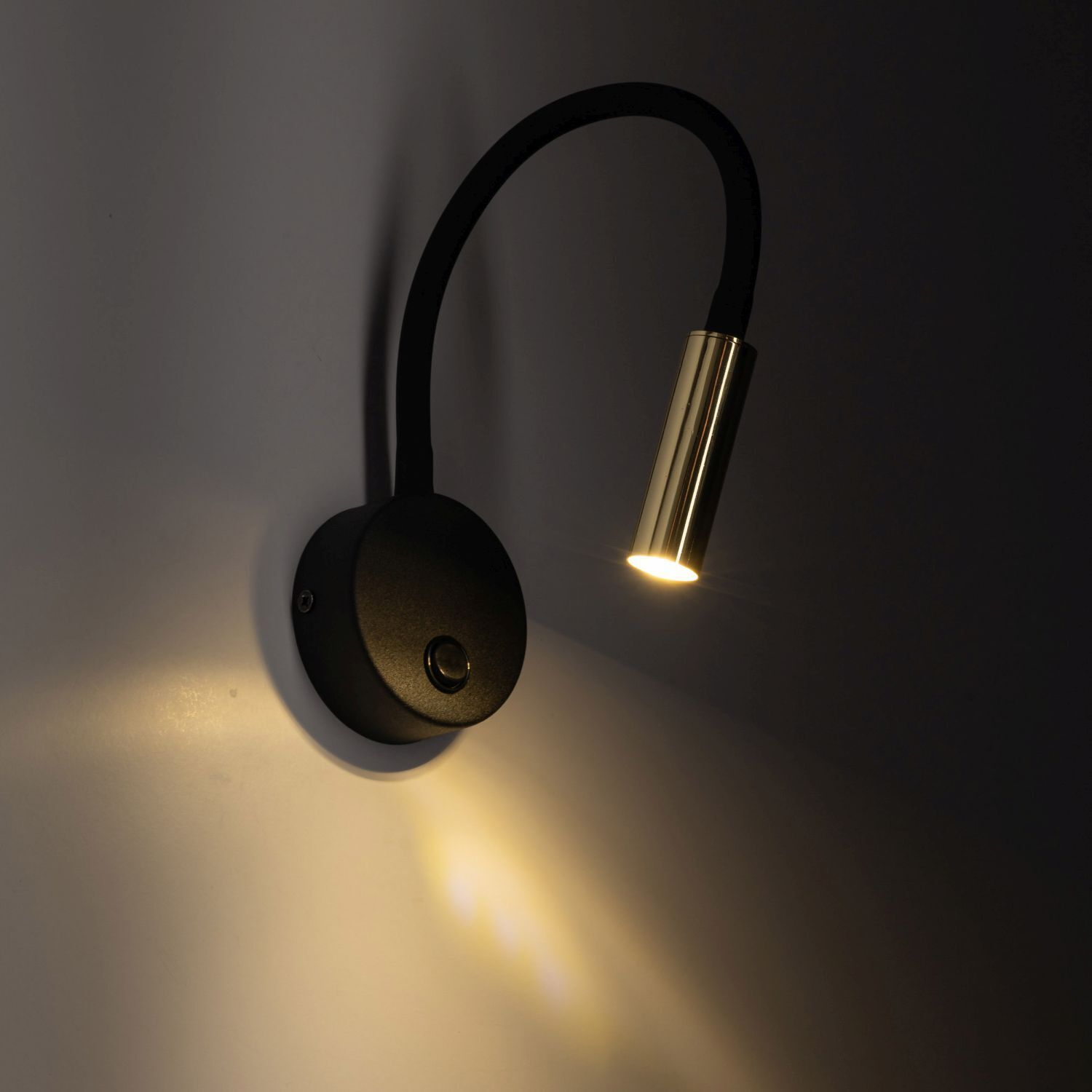 Wandleuchte mit Schalter Flexarm G9 Schwarz Gold LAGOS Lampe, Beleuchtung