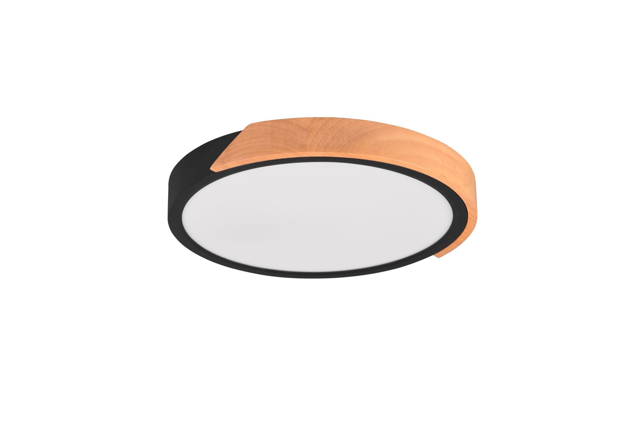 Blendarme Lampe de plafonnier LED bois rond Ø31,5 cm noir