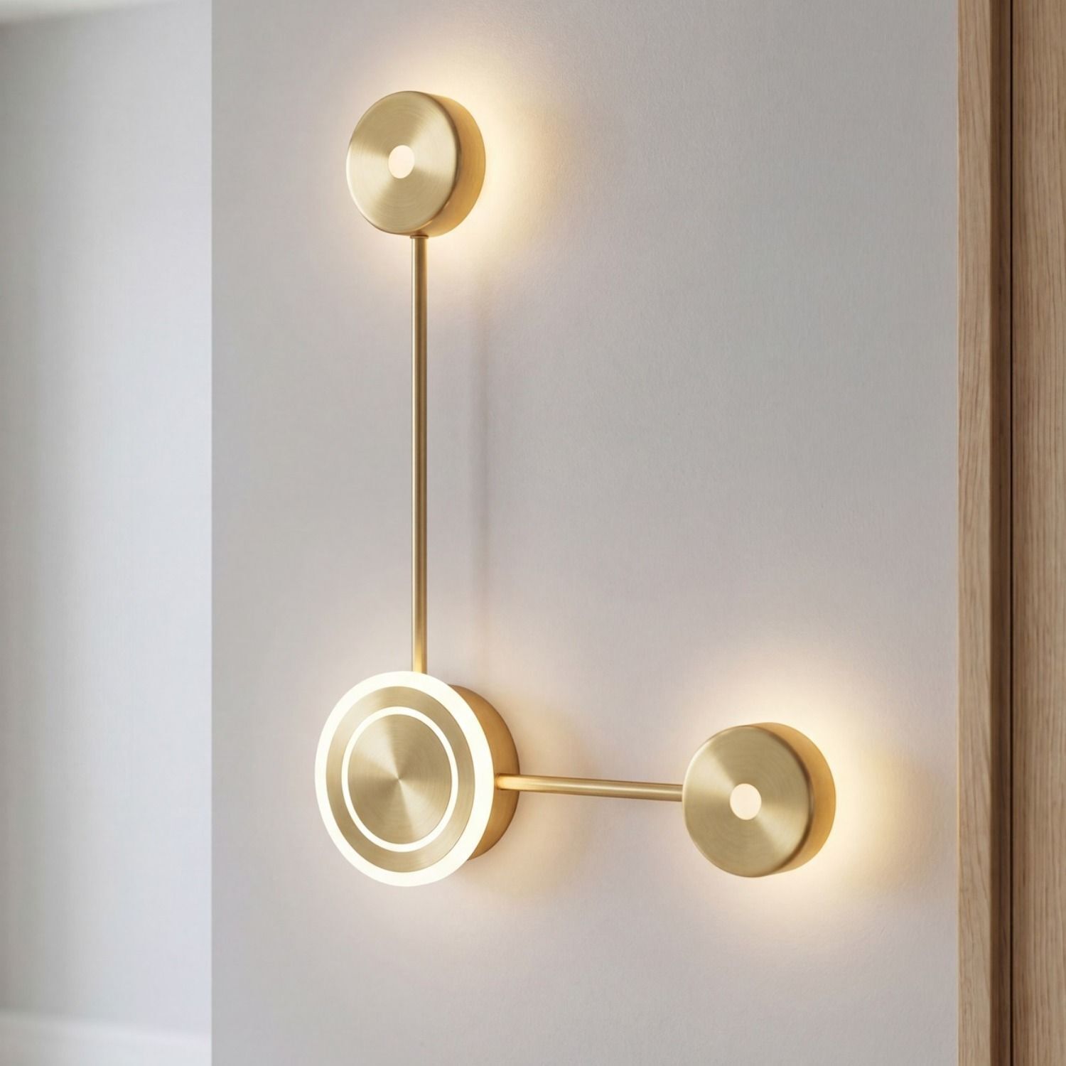 15eb8f6ecacb441ea25a7d7ea98abaff Wandleuchte, Wandlampe, LED-Leuchte, Goldfarben, Rund-Licht