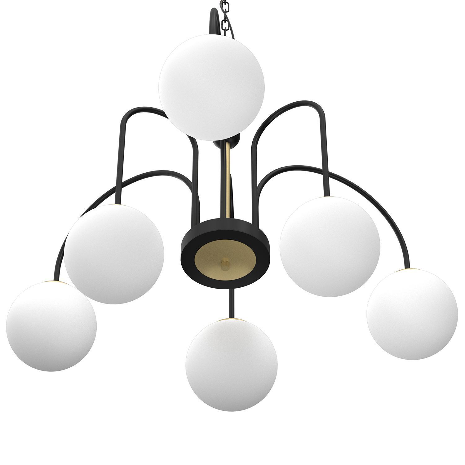 Suspension ronde en laiton noir blanc E14 Ø65 cm