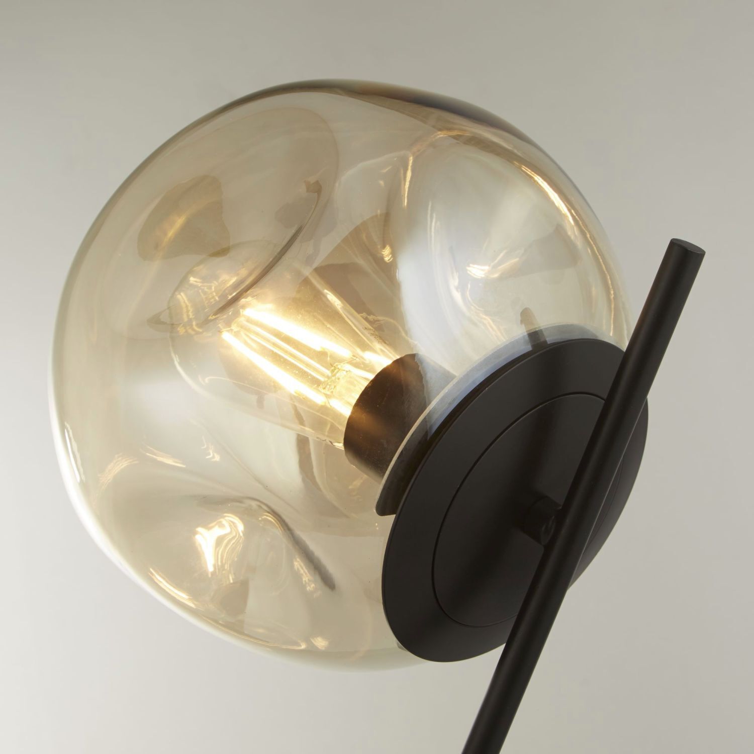 Lampe de table E27 57 cm noir champagne verre métal