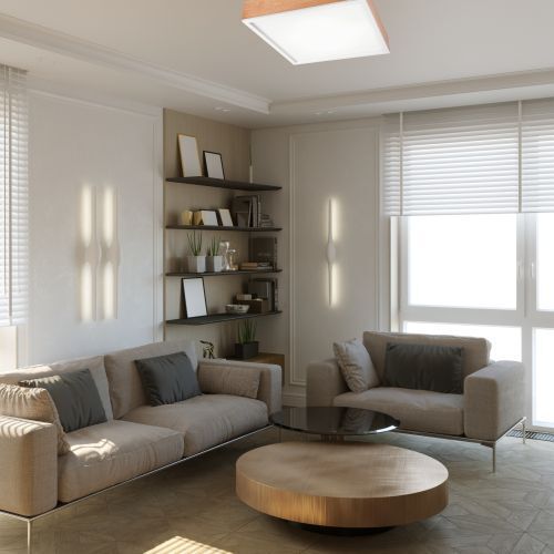 Plafonnier en bois Abat-jour en verre E27 L:48 cm faible éblouissement Moebel, Wohnzimmer, Couch, Dekoration für Zuhause, Kaffeetisch