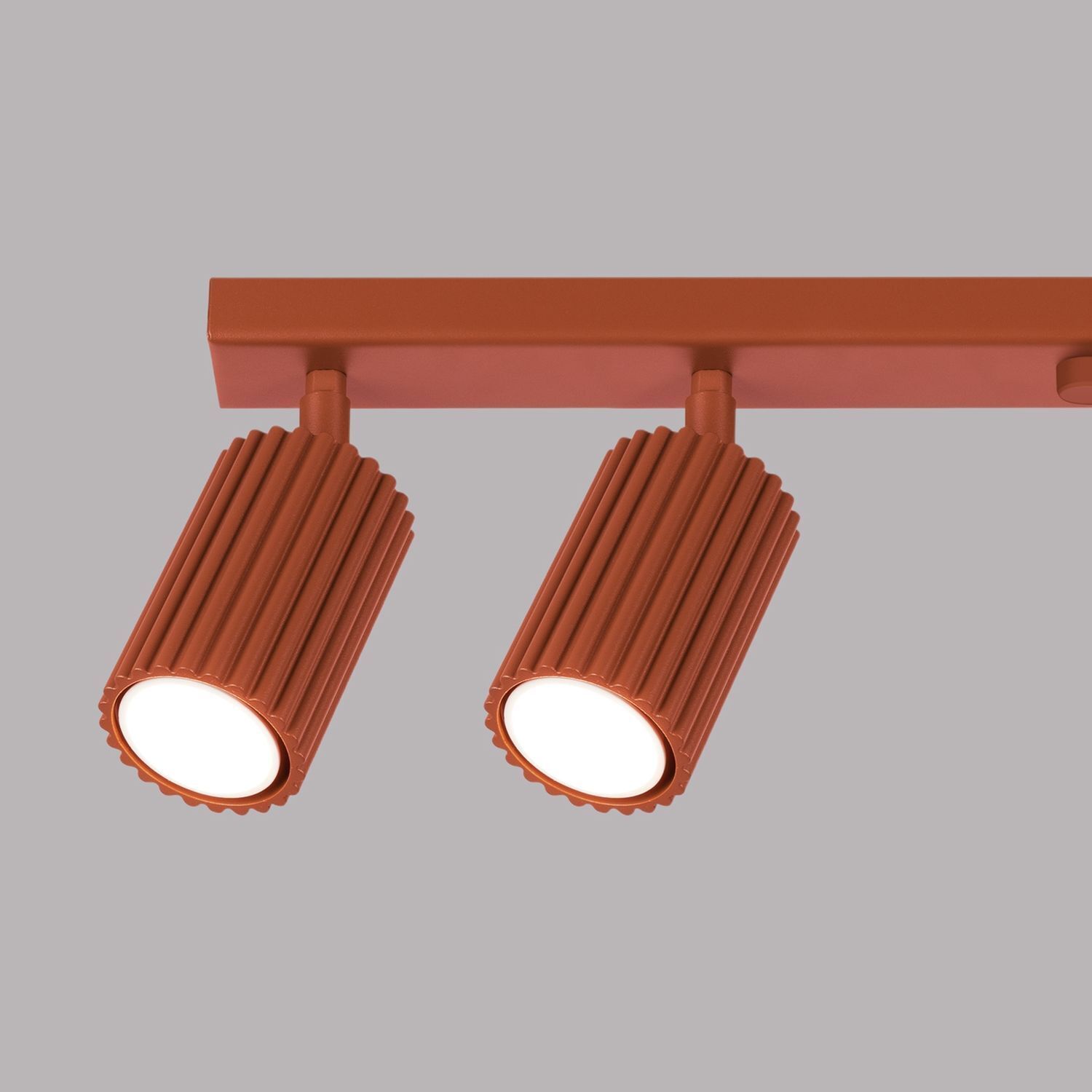Projecteur de plafond 6 flammes rouge GU10 117 cm de long grand aluminium