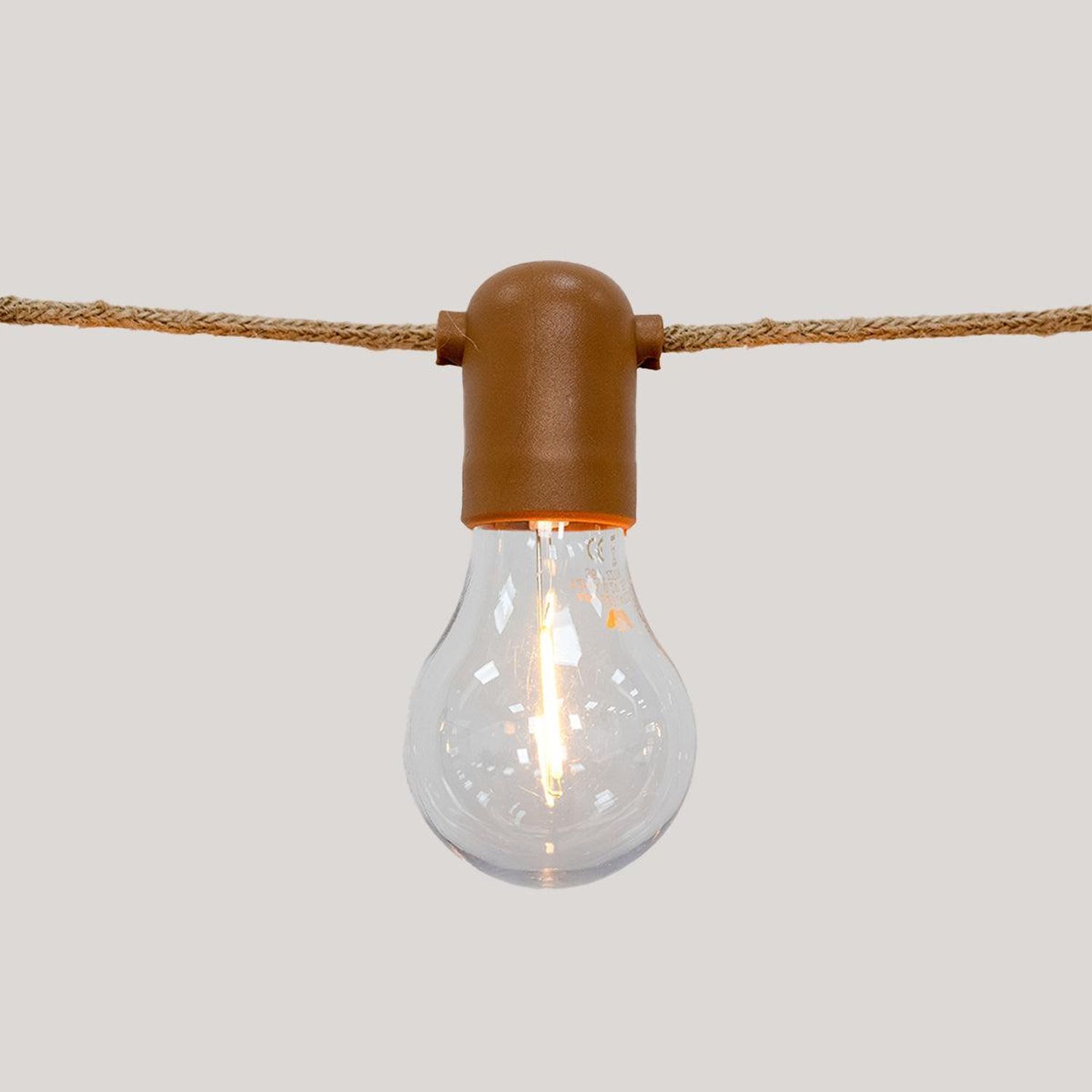 Guirlande lumineuse solaire extérieure LED 2700K Jute IP44 5m de long Licht, Rauchrohr, Glühbirne
