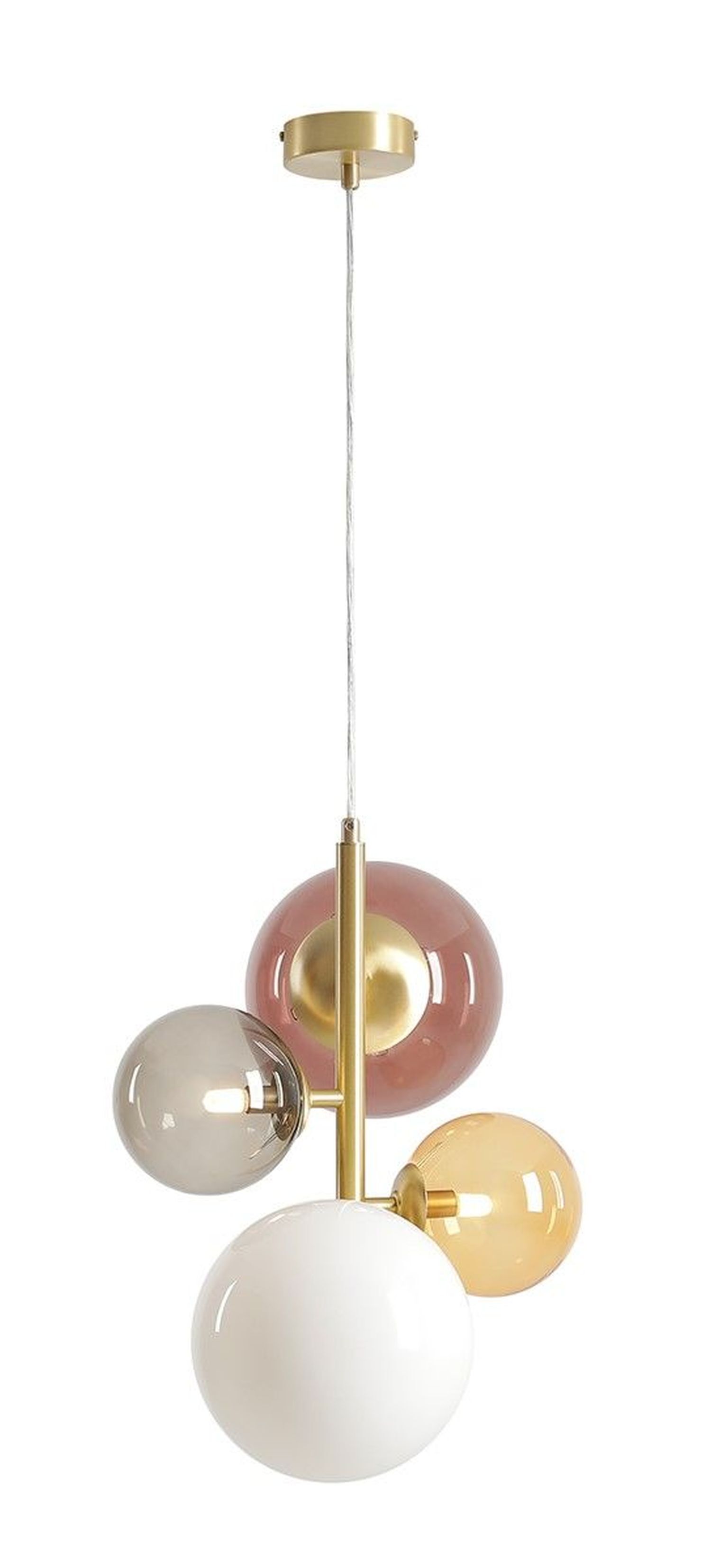 Boule Lampe à suspendre laiton blanc noir ambre G9