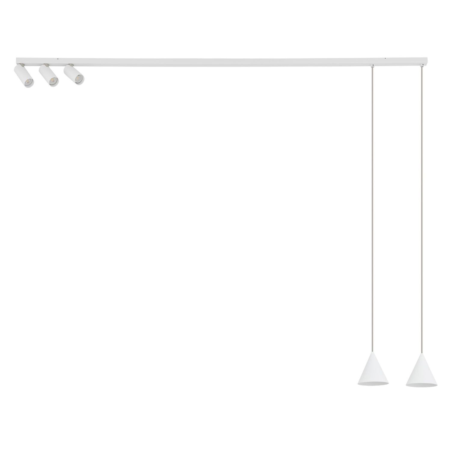 Suspension réglable métal blanc GU10 160 cm de long
