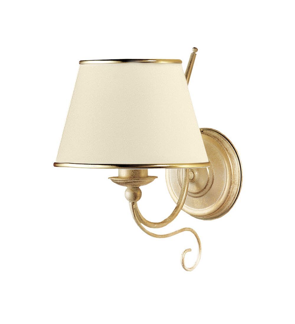 Applique murale BERTHA Shabby Gold Blanc Lampe de lit E27