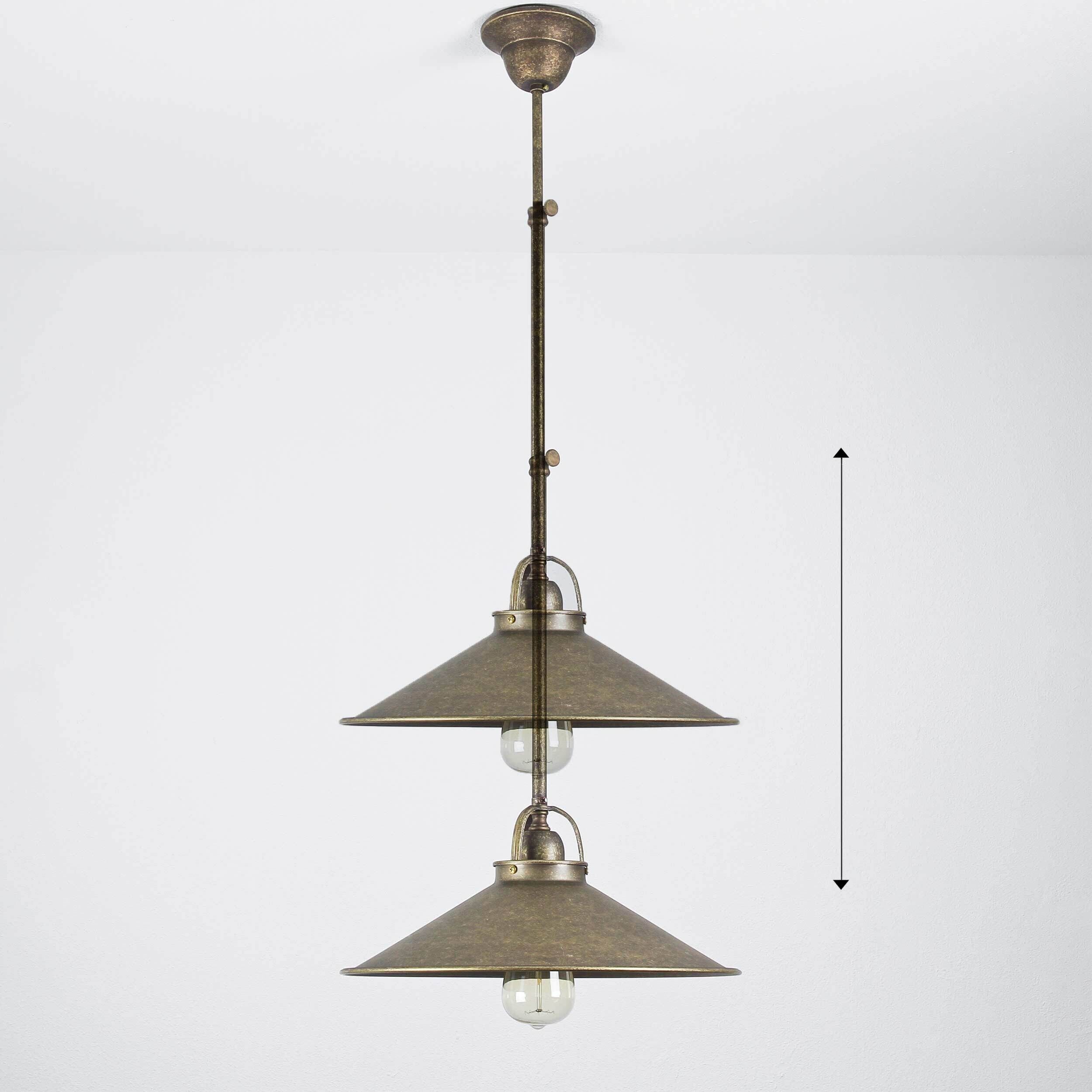 Plafonnier laiton véritable en bronze antique Lampe, Kronleuchter, Deckenleuchte, Leuchte