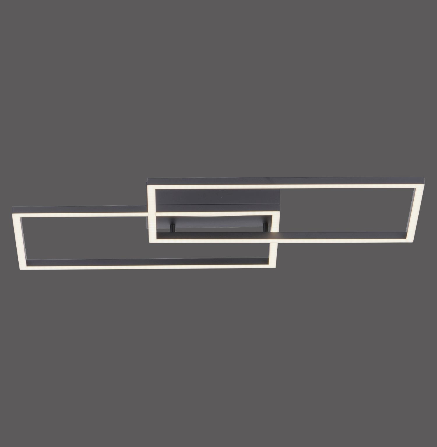 Schwarze LED Deckenleuchte Metall L:60,5 cm 2700-5000 K Ablage, Schublade, Mobiliar