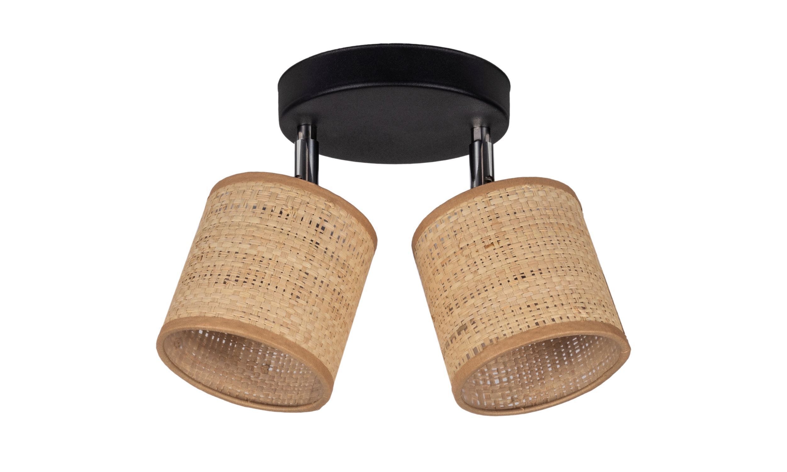 Deckenleuchte, Korblampe, Wicker Lampshade, Doppel-Lampe, Rattan Licht