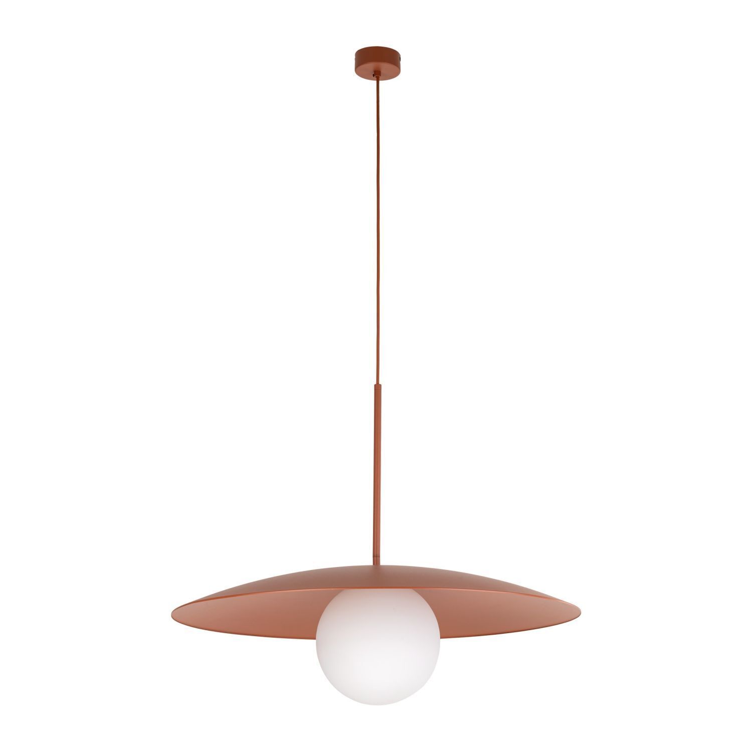 Blendarme Lampe à suspendre rouge brique métal verre E27 Ø65 cm Lampe