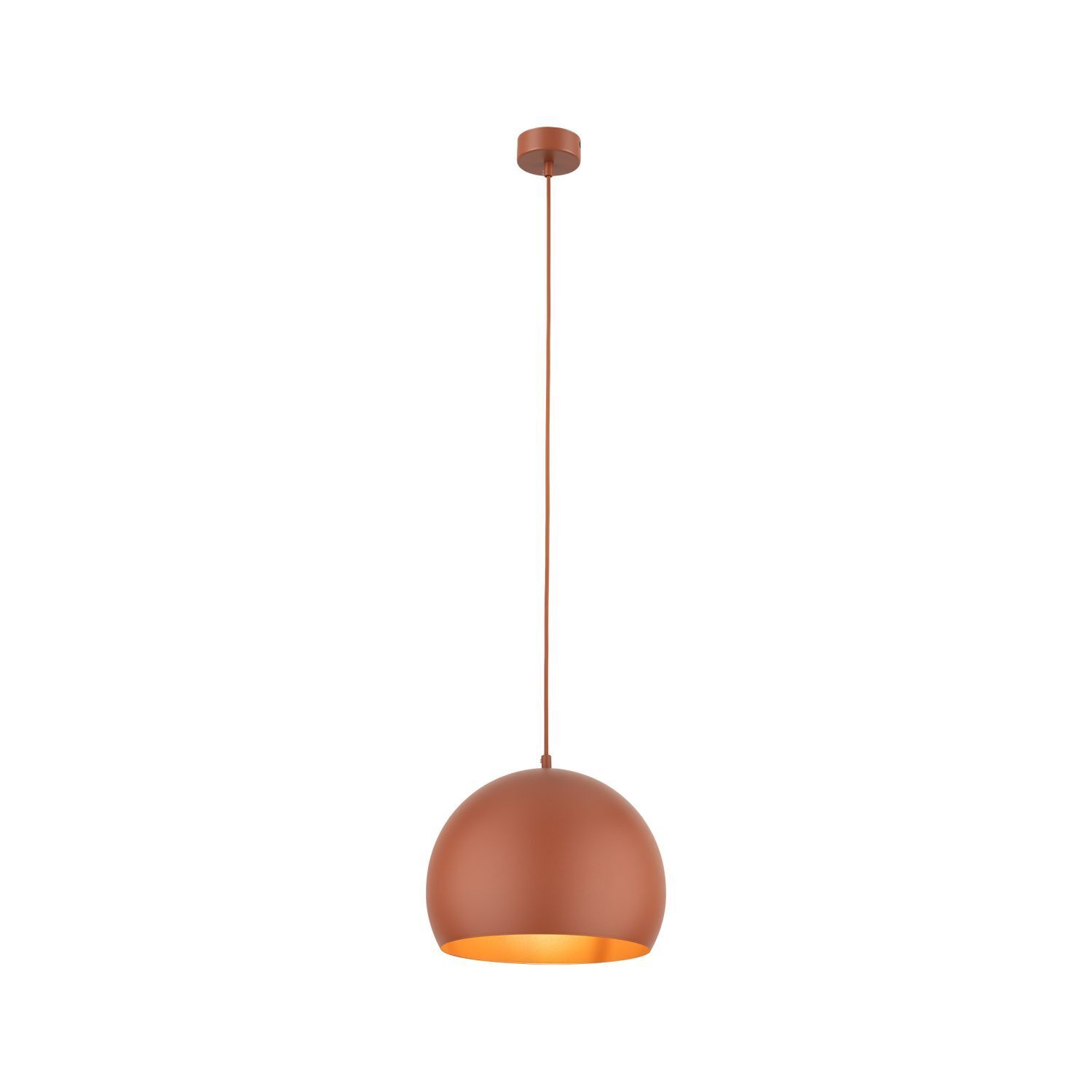 Lampe à suspendre métal ronde Ø 27 cm rouge réglable E27 boule rétro