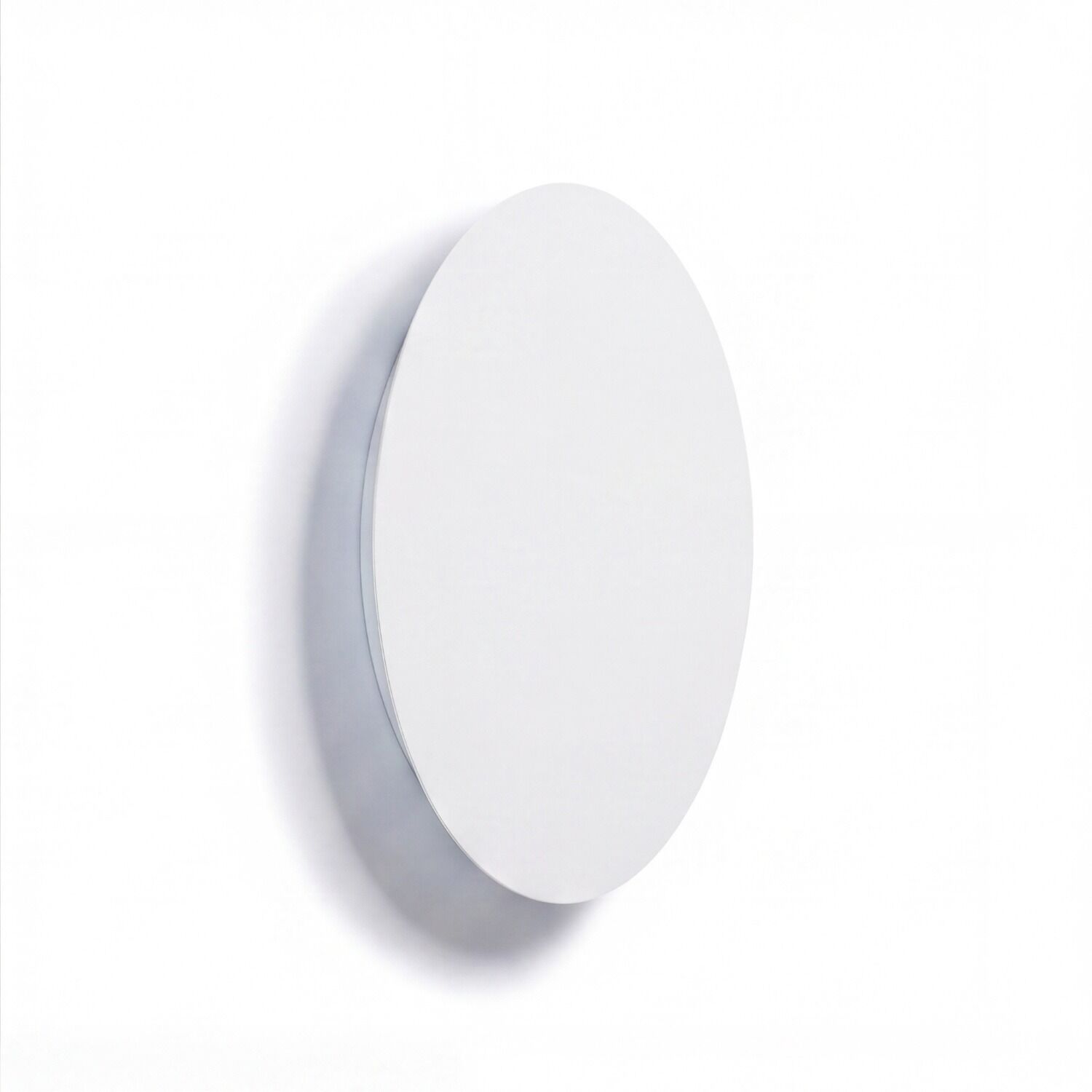 white round disc, white round disc, flat circle, wall mount, minimalist