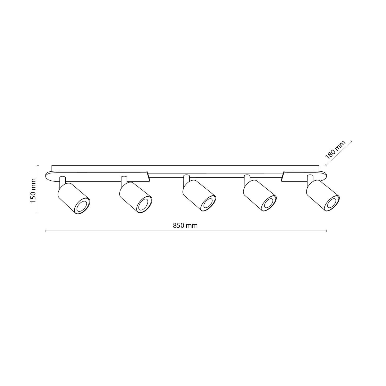 Plafonnier bois métal 85 cm long brun noir 5x GU10 Beleuchtung, Ohrring, Schmuck, Diagramm, Handlung