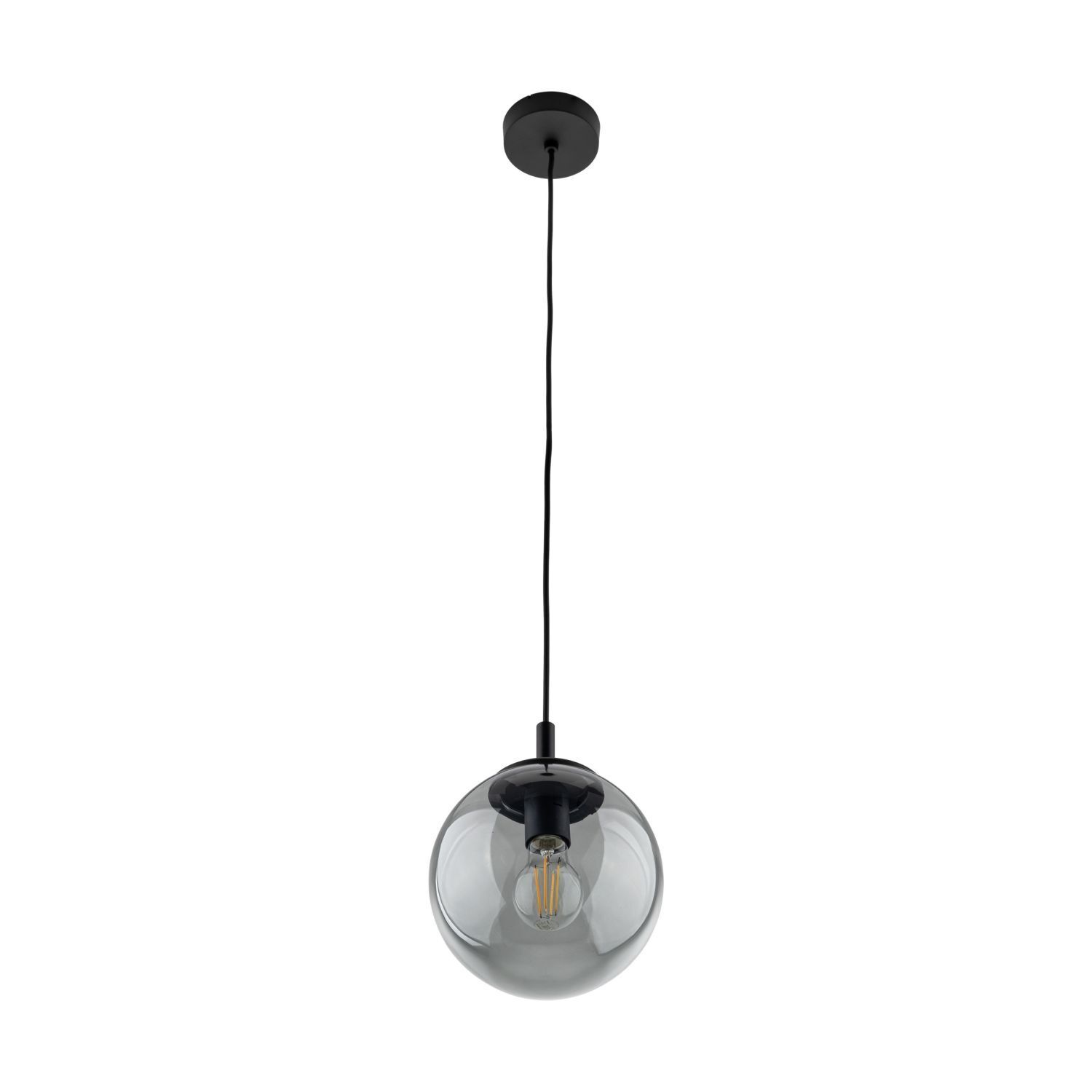 Suspension verre Boule Ø 30 cm Noir Gris E27 BRYCE