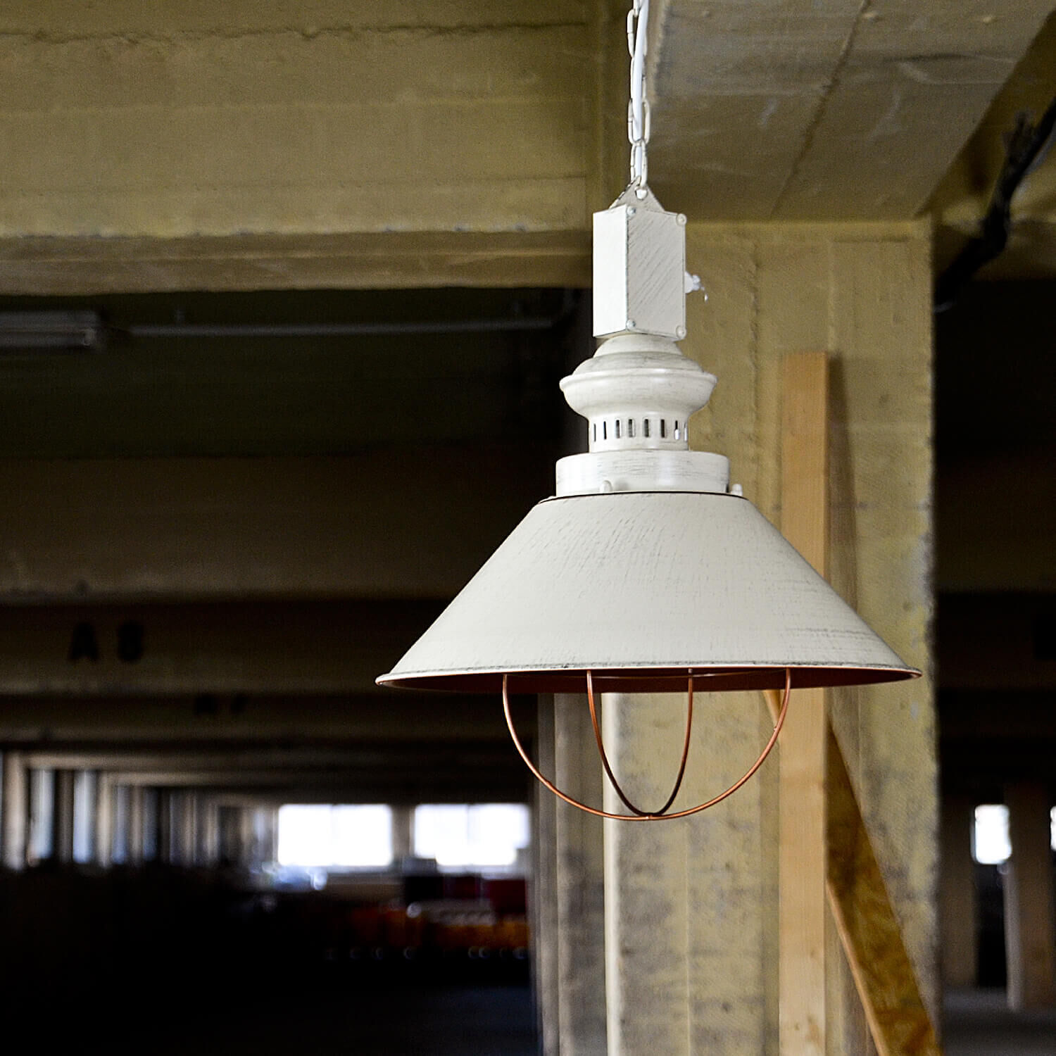 Loft Lampe à suspendre blanc/cuivre