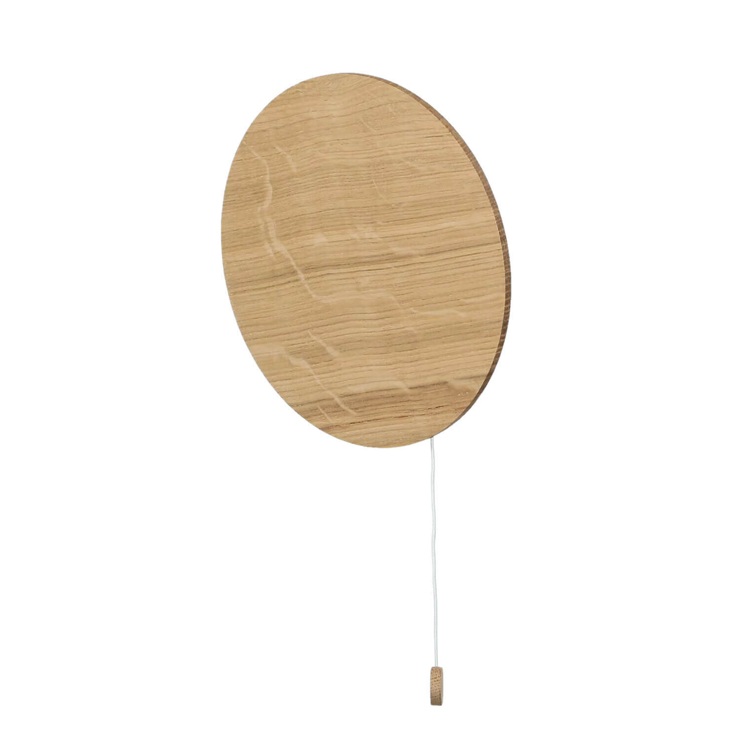 Applique ronde en bois avec interrupteur plat Moderne