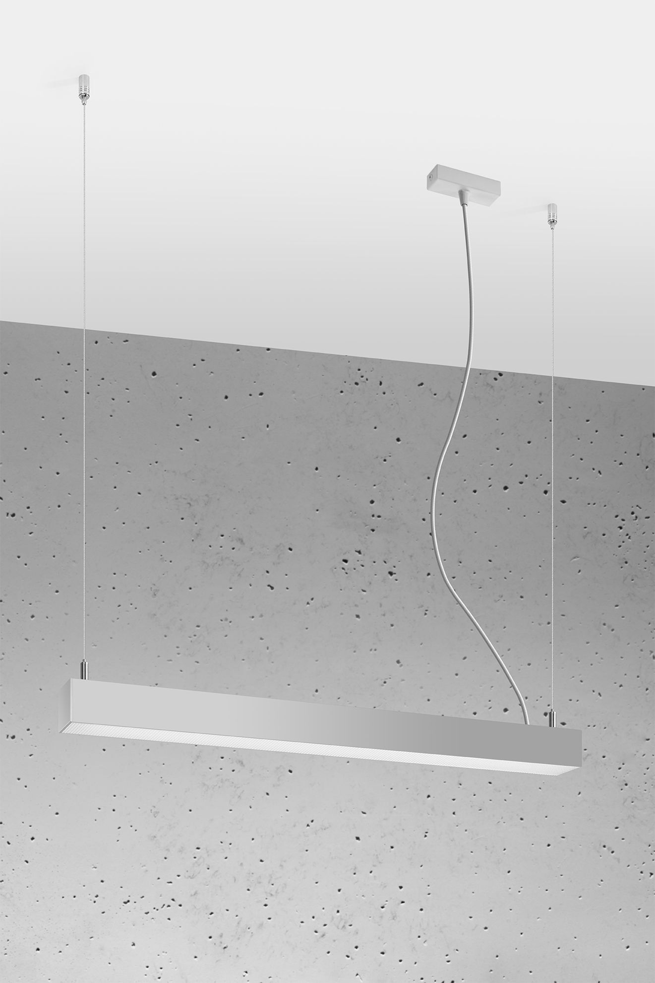 LED Lampe à suspendre métal gris L : 67 cm 4000 K étroit