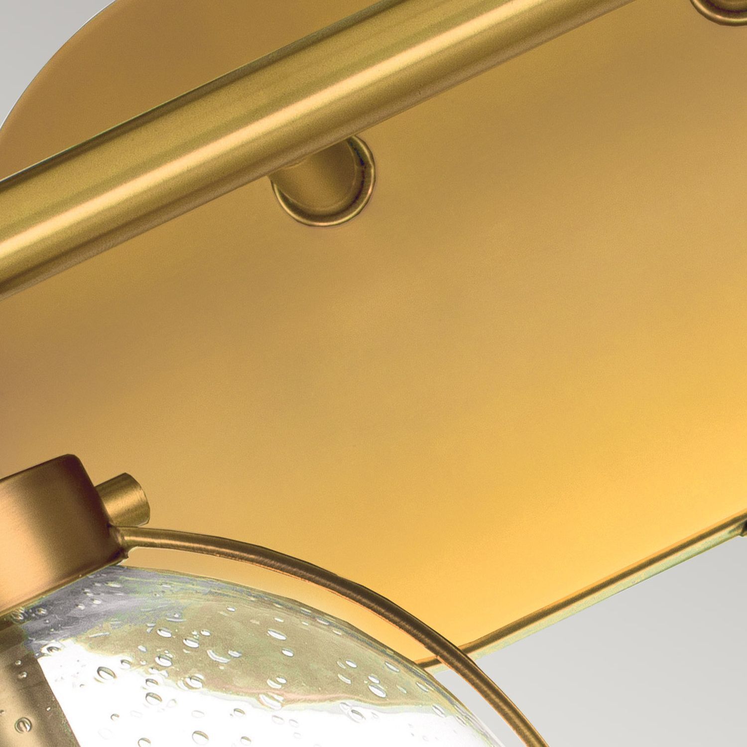 Lampe de salle de bain miroir métal verre L : 38,1 cm IP44 en laiton antique