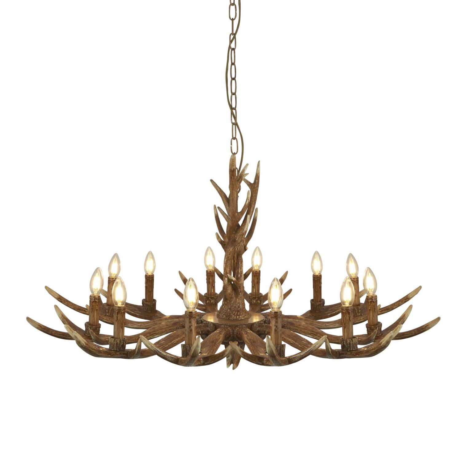 Lustre Rustique Bois de Résine Ø 108 cm grand