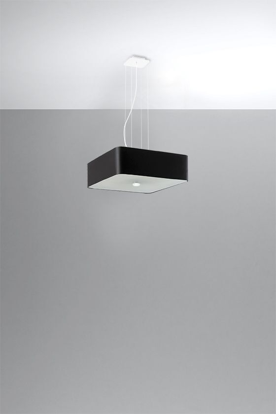 Lampe à suspendre Table de salle à manger L : 45 cm Noir Tissu Verre