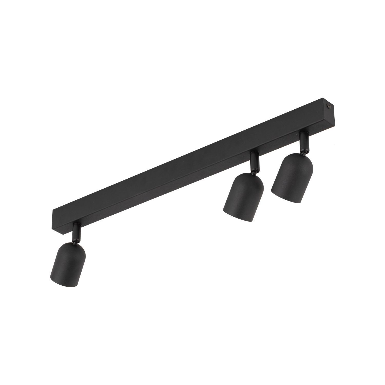 Plafonnier noir 74 cm de long GU10 métal 3-flammes