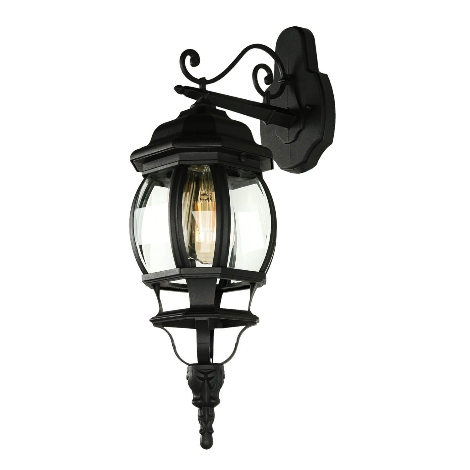 Lampe murale BREST Lanterne murale noire résistante aux intempéries