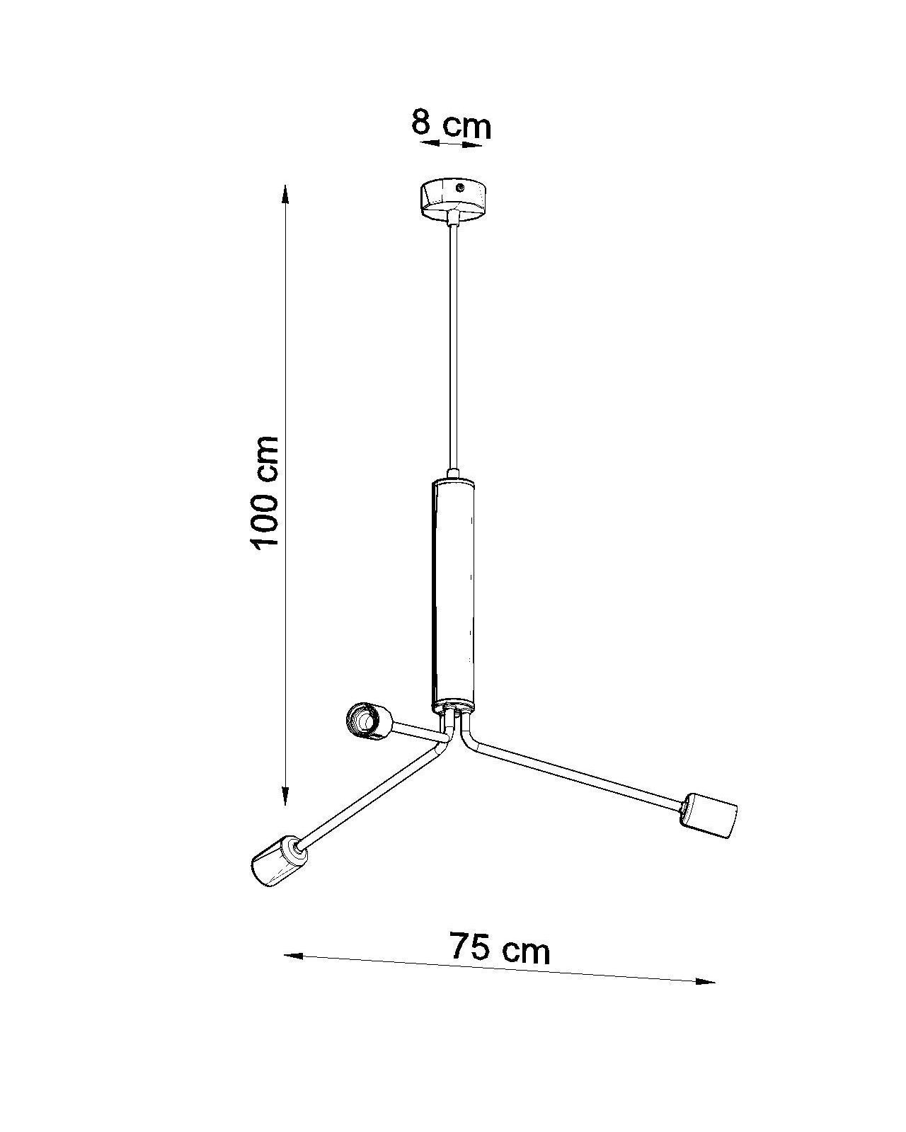 Lampe à suspendre Lampe à suspendre en métal 3-flamme E27 noir