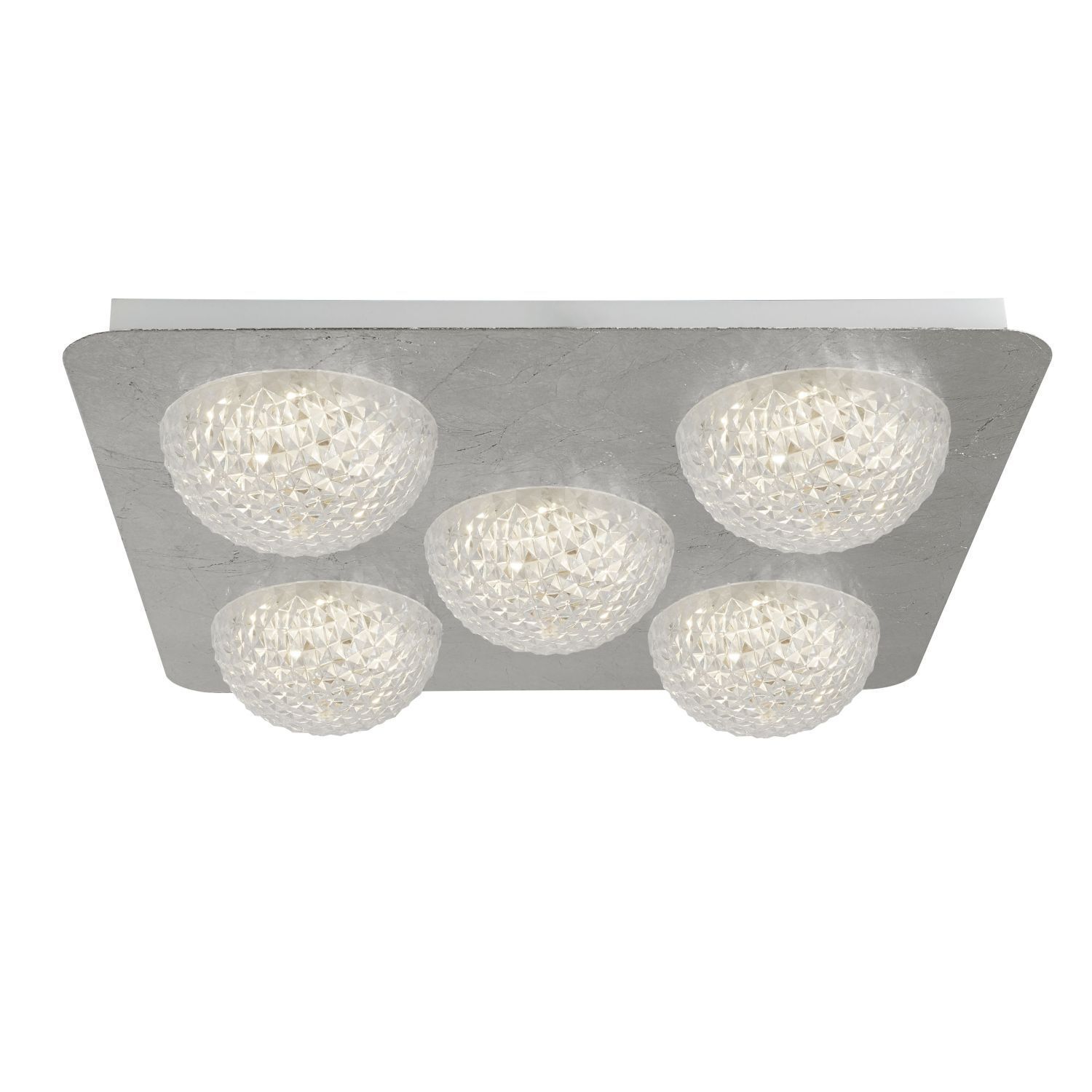 Spot LED encastré argenté métal L:43 cm 6 W 5 flammes