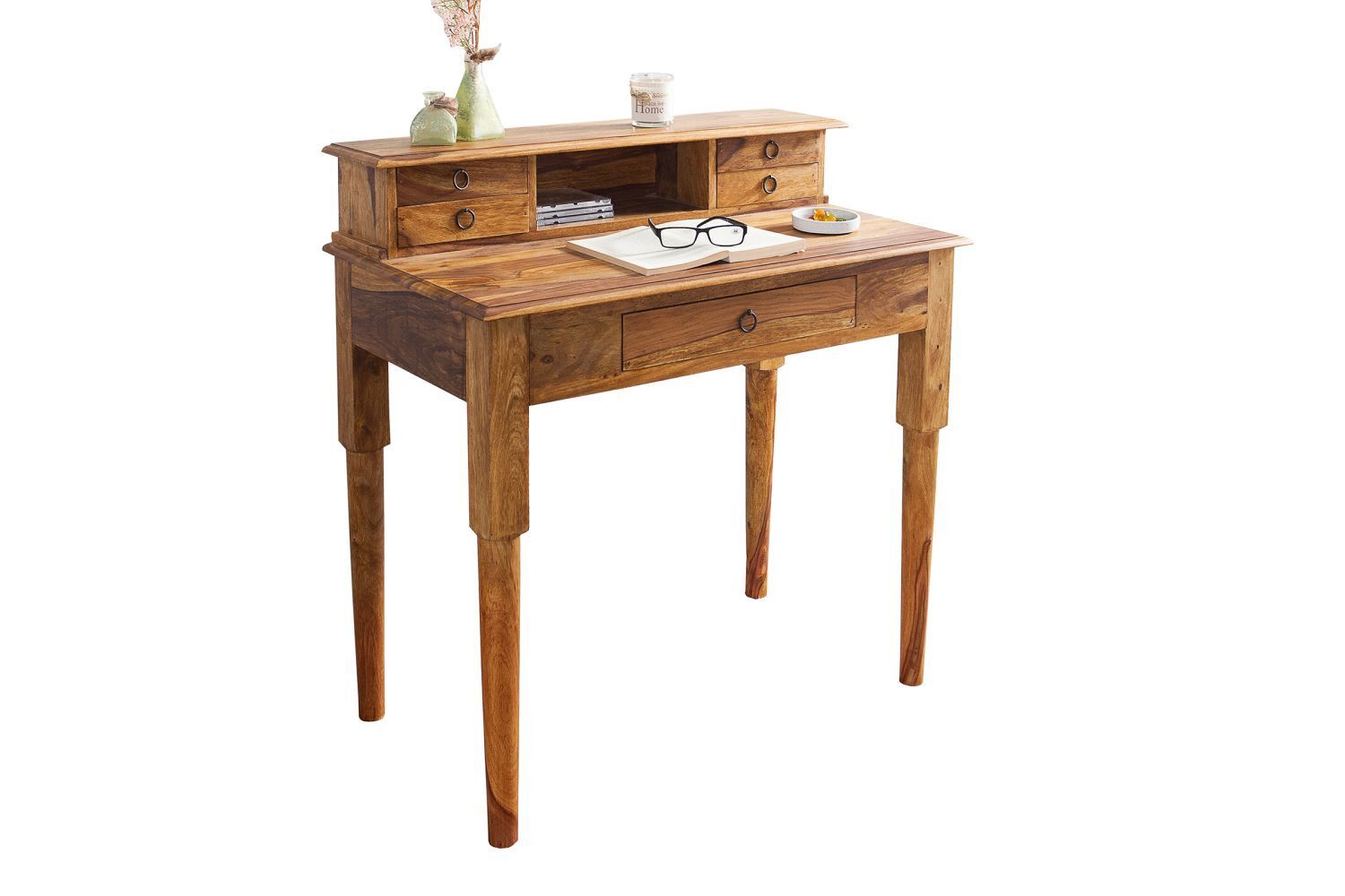Bureau en bois de sheesham 90 cm en naturel