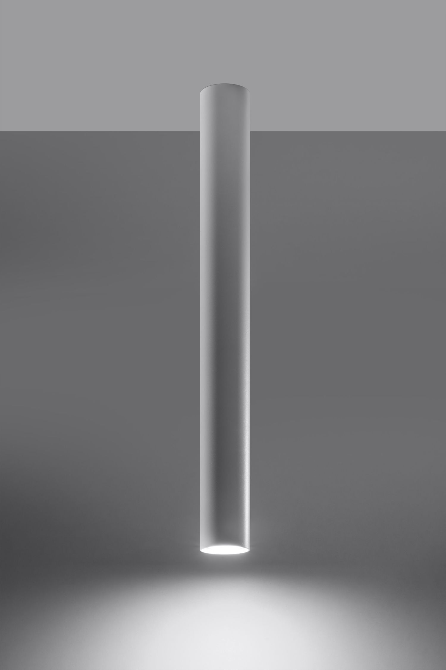 Plafonnier haut blanc 60 cm Ø 6 cm étroit GU10