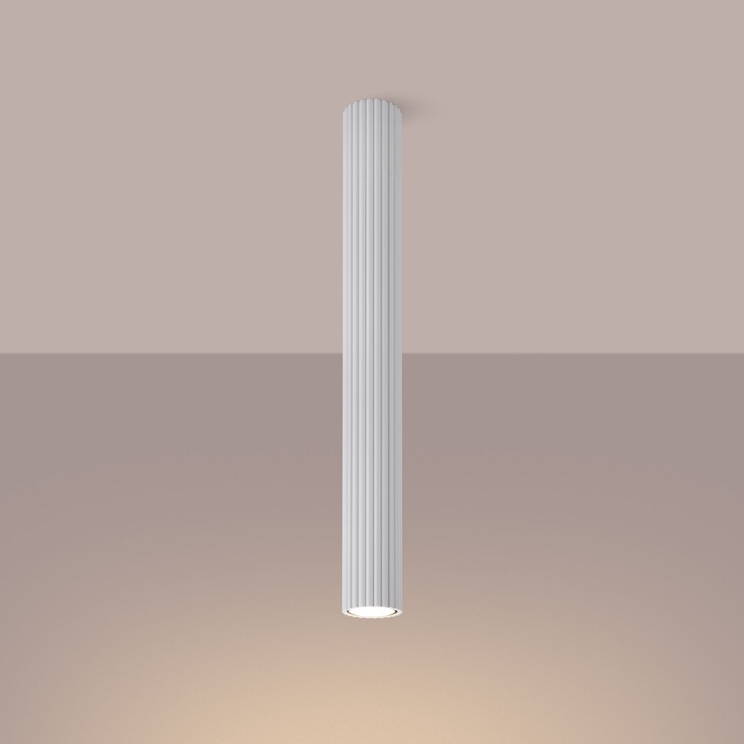 Spot de plafond blanc Ø 6,5 cm hauteur 60 cm GU10 apparent aluminium