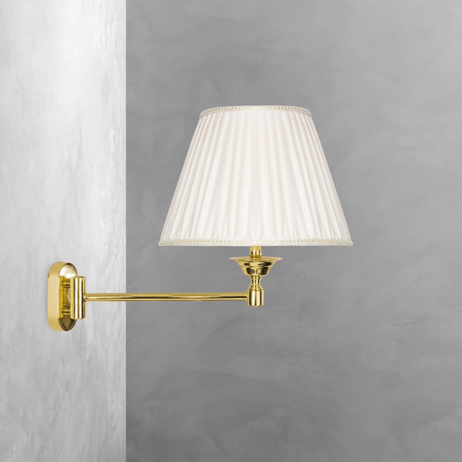 Applique murale orientable E14 laiton tissu Classique élégant