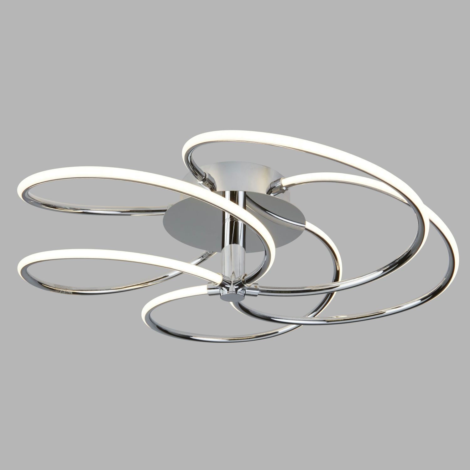 Plafonnier LED Salon Chrome Blanc 3000 K L : 56 cm