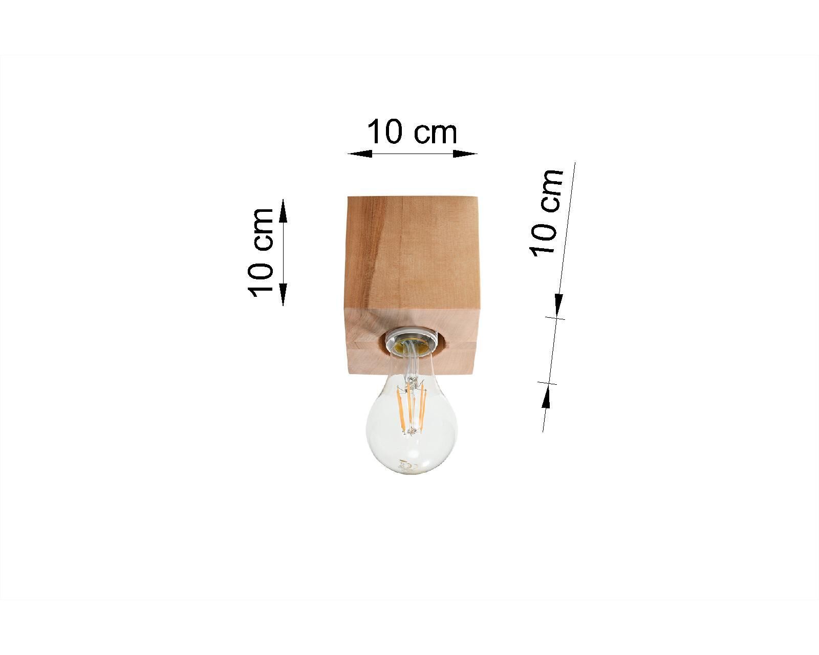 Spot lampe bois carré L:10cm petit Moderne compact