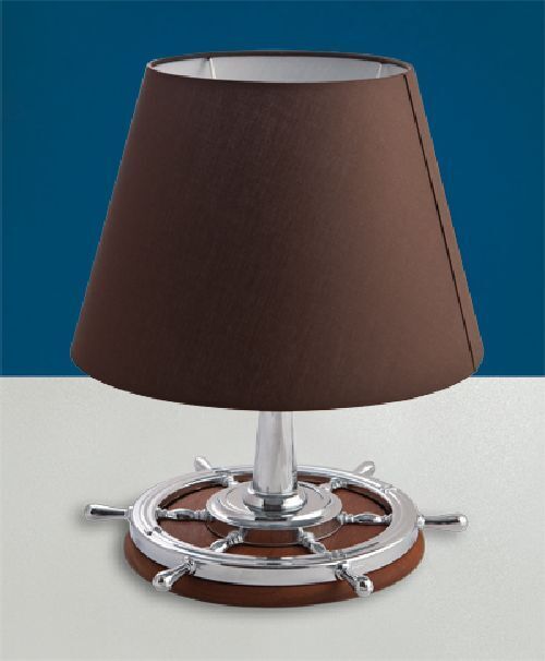 Lampe de table laiton chromé brun H:40cm Maritim