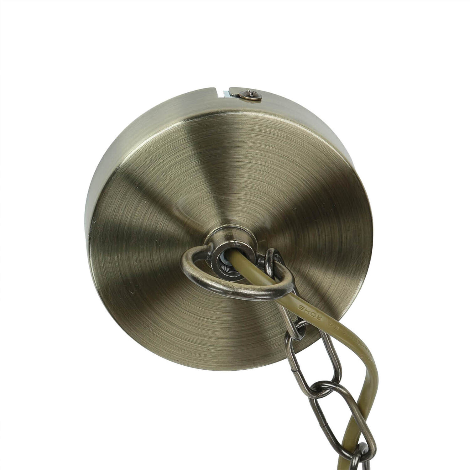 Suspension boule Ø 32 cm 3x E14 en laiton antique Art Nouveau