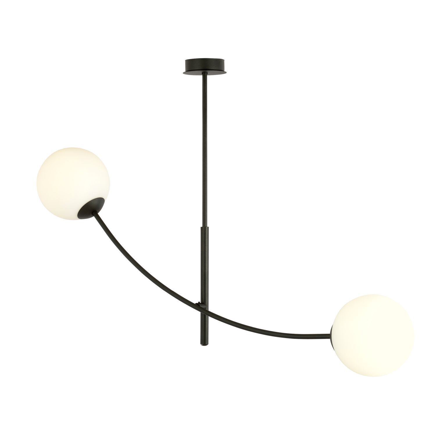 Plafonnier verre métal L : 83 cm orientable noir blanc E14