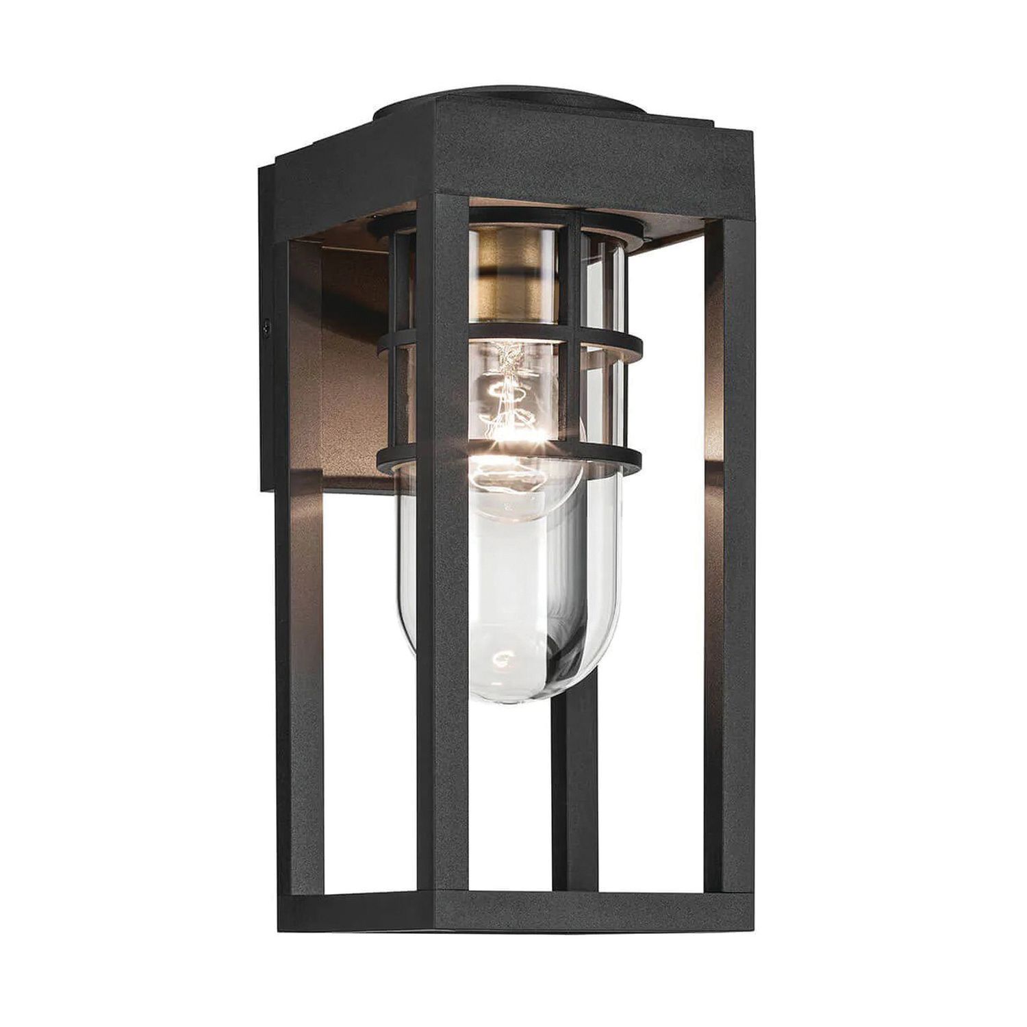 Applique murale extérieure H : 33 cm IP44 Noir E27 carré petit Lampe, Leuchte, Postfach