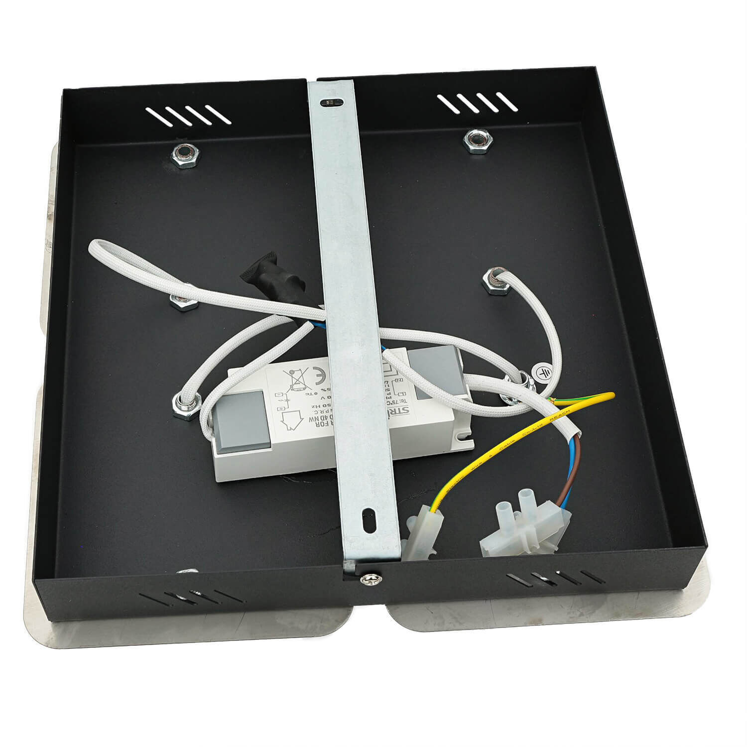 Plafonnier LED L : 25 cm Acier inoxydable en noir Chrome 4200 K