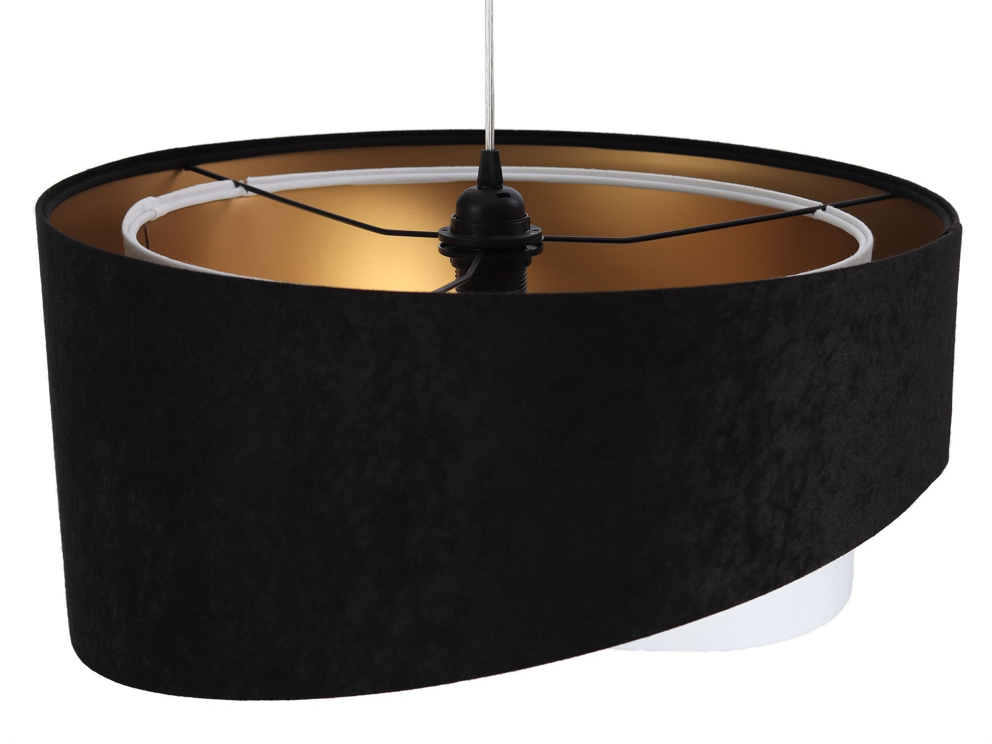 Suspension Noir Blanc Or Ø50cm Table de salle à manger Lampe, Lampenschirm